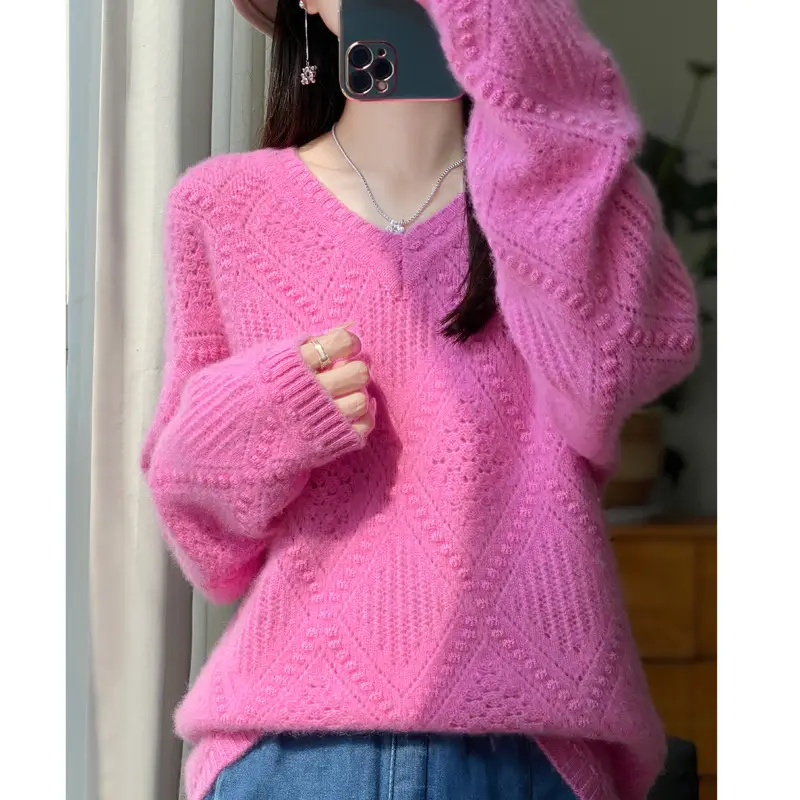Women's 2022 Knitted Wool Pullover Sweater Round Neck — feature 17