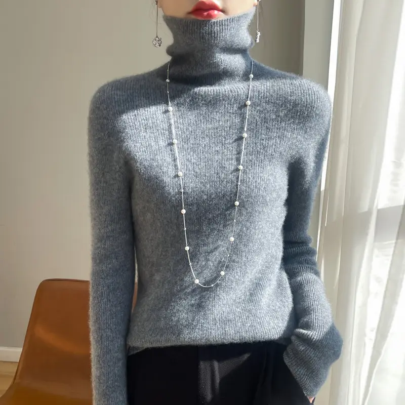 Women's 2022 Knitted Wool Pullover Sweater Round Neck — feature 21
