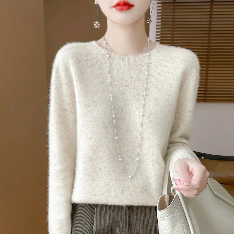 Women's 2022 Knitted Wool Pullover Sweater Round Neck — feature 23