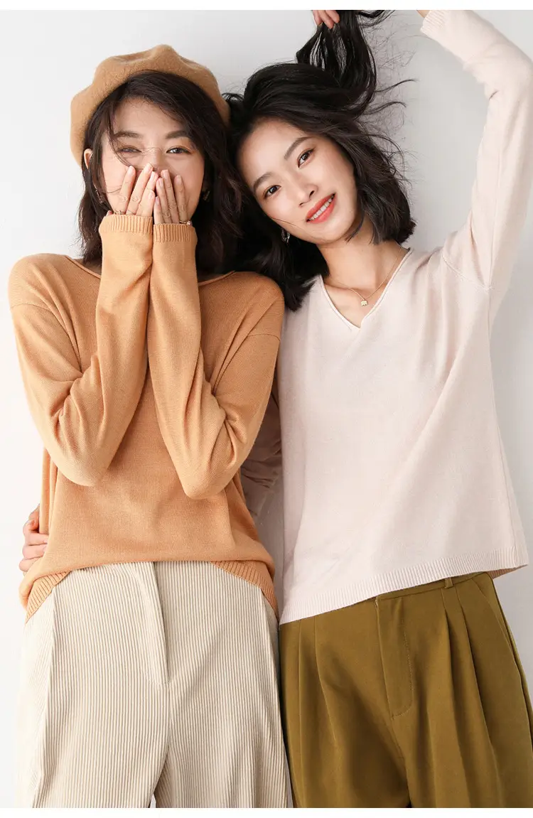 Women's 2022 Knitted Wool Pullover Sweater Round Neck — feature 40