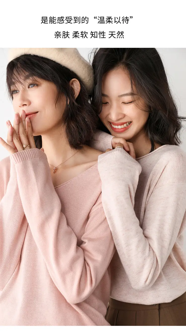 Women's 2022 Knitted Wool Pullover Sweater Round Neck — feature 47
