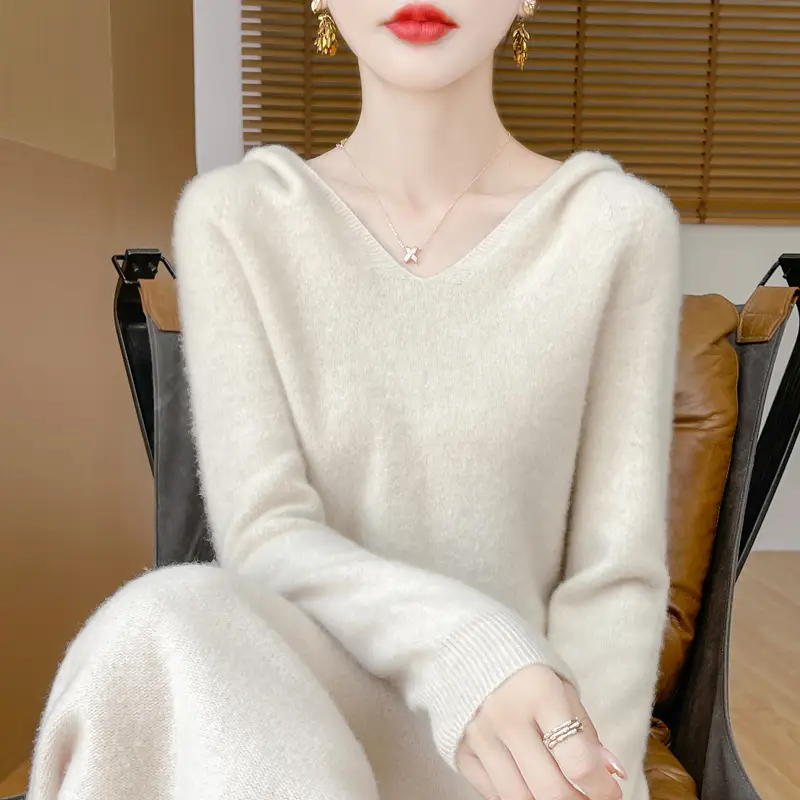 Women's 2022 Knitted Wool Pullover Sweater Round Neck — feature 5