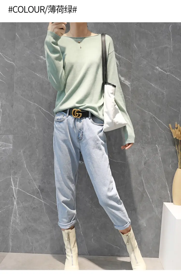 Women's 2022 Knitted Wool Pullover Sweater Round Neck — feature 52