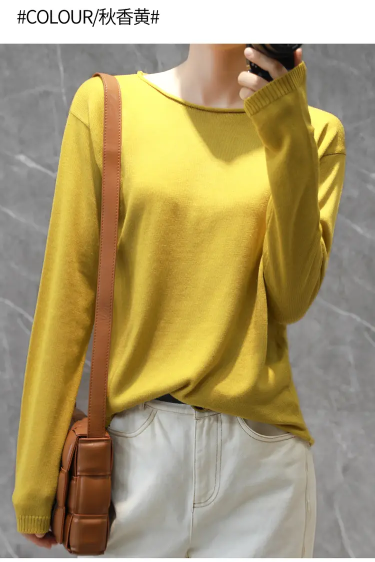 Women's 2022 Knitted Wool Pullover Sweater Round Neck — feature 59