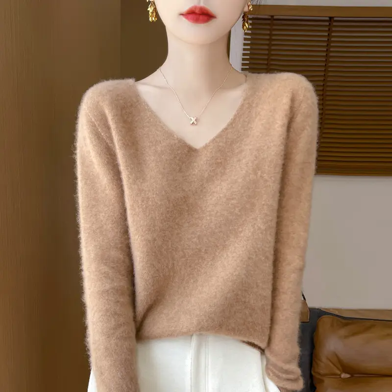 Women's 2022 Knitted Wool Pullover Sweater Round Neck — feature 7