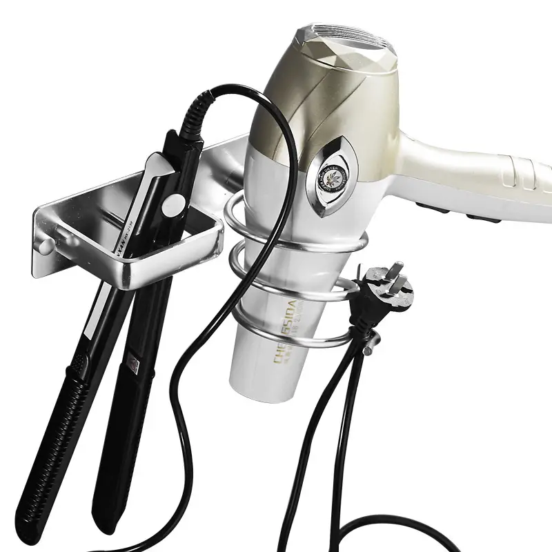 Wall-Mounted Hair Dryer Holder with No Drilling Design - Image 8