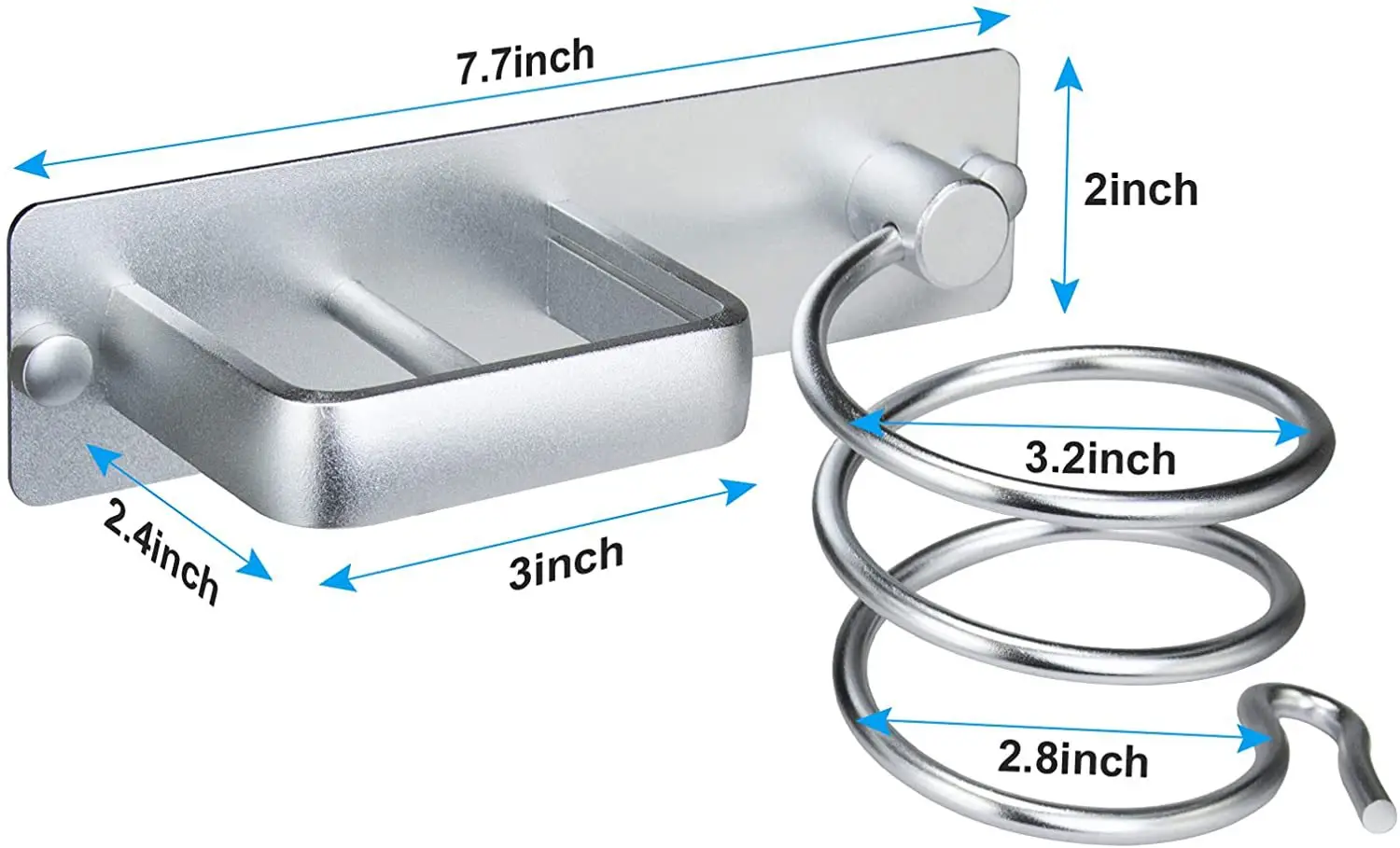 Wall-Mounted Hair Dryer Holder with No Drilling Design — feature 4