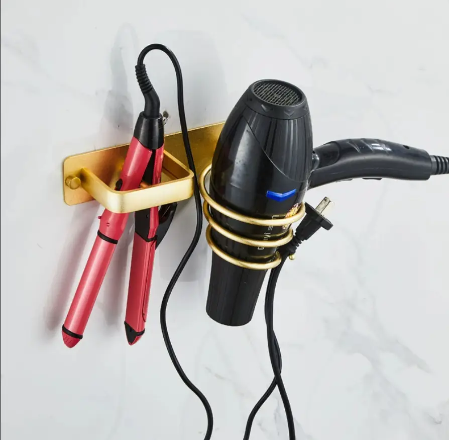 Wall-Mounted Hair Dryer Holder with No Drilling Design - Image 3