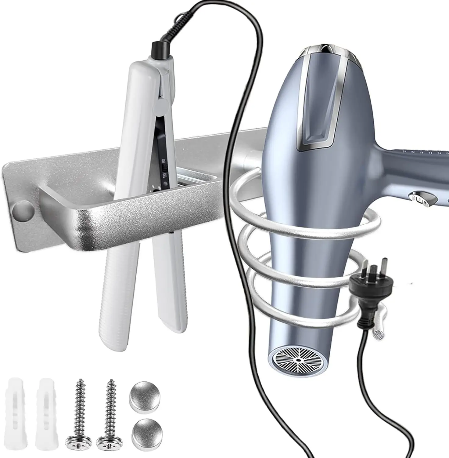 Wall-Mounted Hair Dryer Holder with No Drilling Design - Image 4