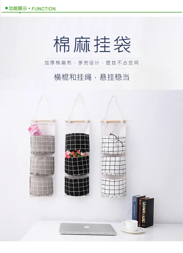 Three-Pocket Hanging Storage Bag for Home & Dorm — feature 3