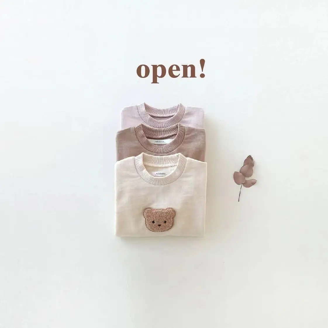 Cute Bear Embroidered Baby Sweater Set for Girls