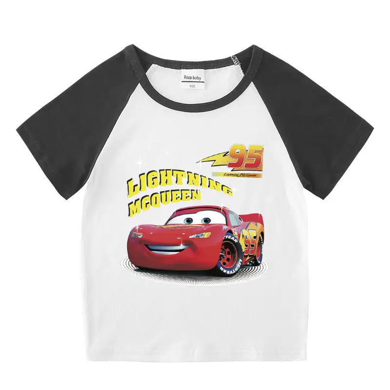 2023 Kids Car Story T-Shirt Shorts Set Black White