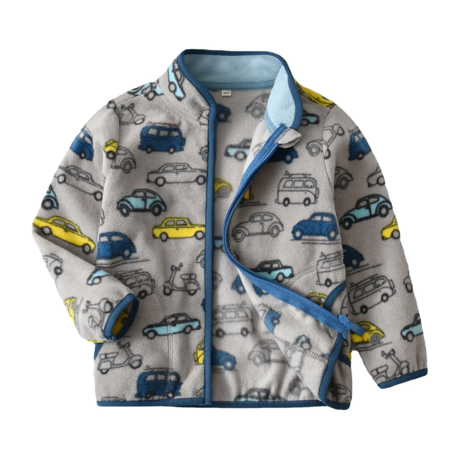 Boys Car Printed Polar Fleece Jacket Winter Top