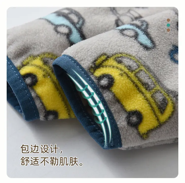 Boys Car Printed Polar Fleece Jacket Winter Top — feature 11