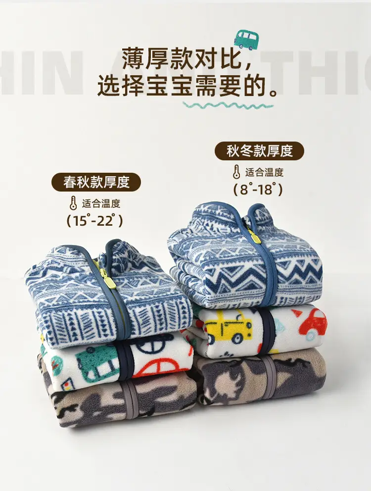 Boys Car Printed Polar Fleece Jacket Winter Top — feature 9