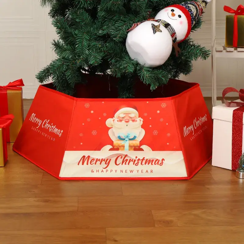 Christmas Tree Skirt & Apron Set Red Plaid Decor - Image 5