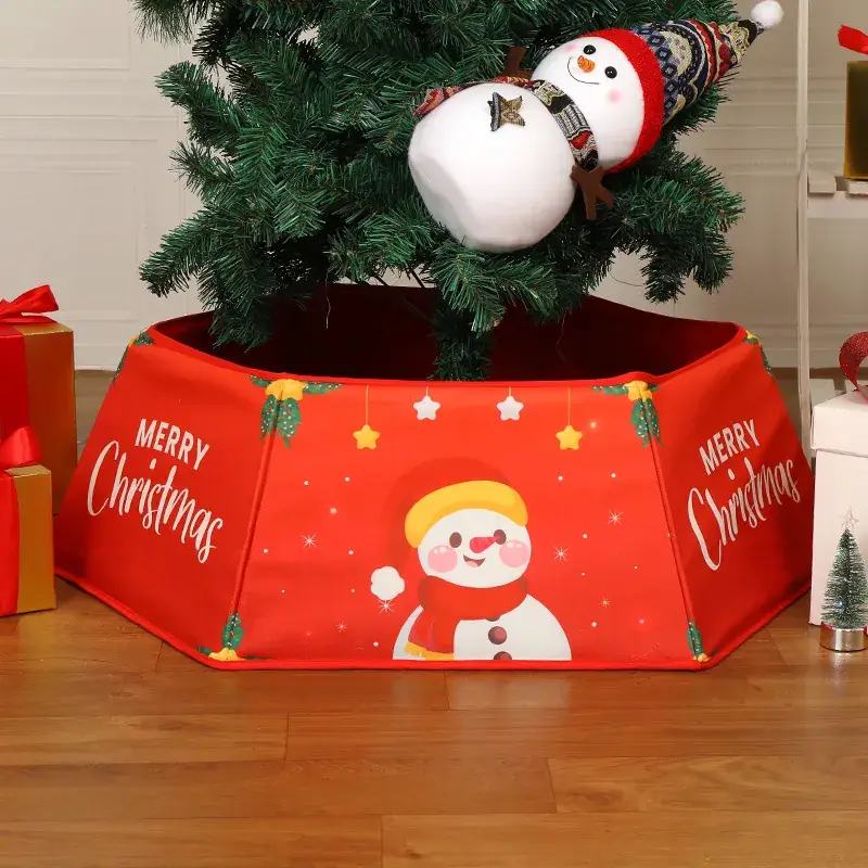 Christmas Tree Skirt & Apron Set Red Plaid Decor - Image 7