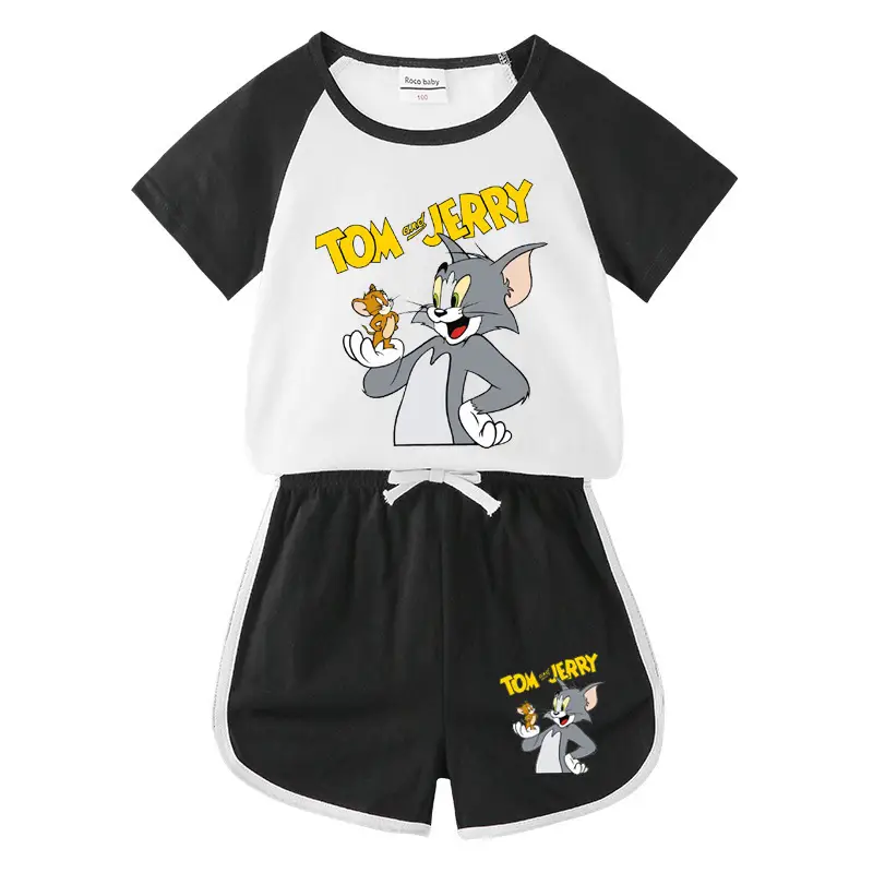 Tom and Jerry 2Pc Cotton Shorts T-Shirt Set Light Blue