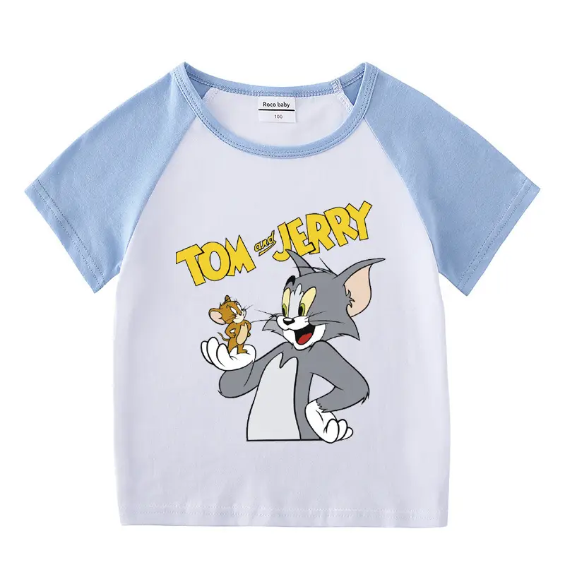 Tom and Jerry 2Pc Cotton Shorts T-Shirt Set Light Blue