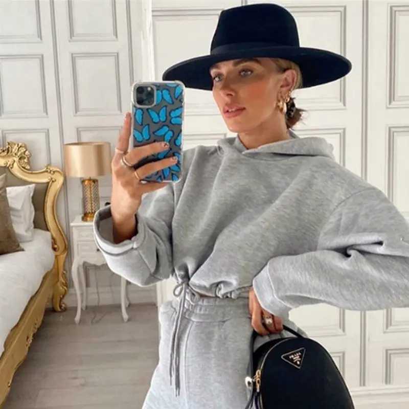 White 2-Piece Hoodie Track Suit for Women — feature 13