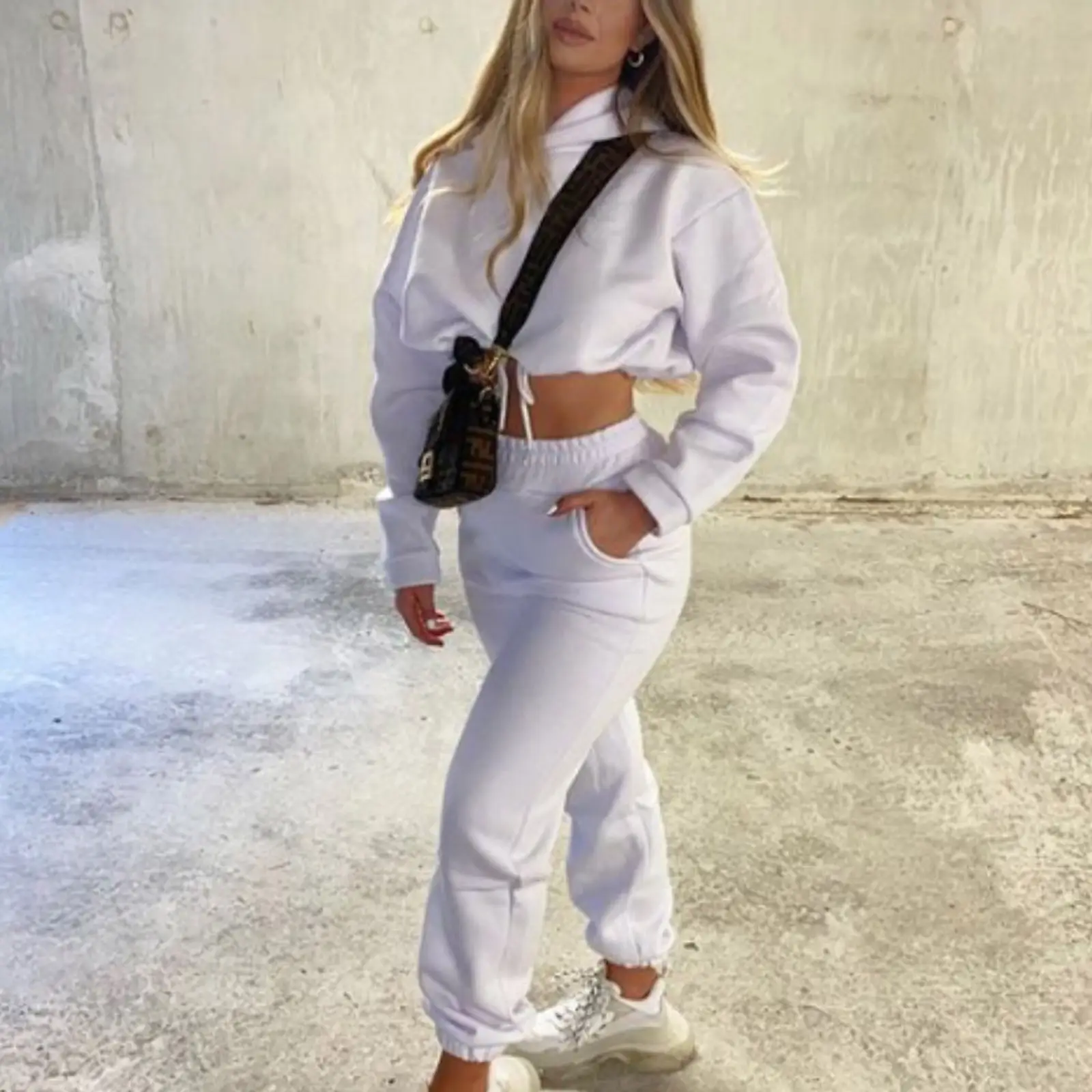 White 2-Piece Hoodie Track Suit for Women — feature 19