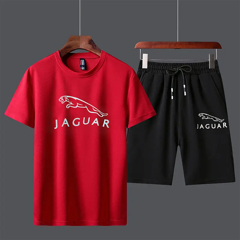 Men Jaguar Logo Black Shorts & T-Shirt Set - Image 5