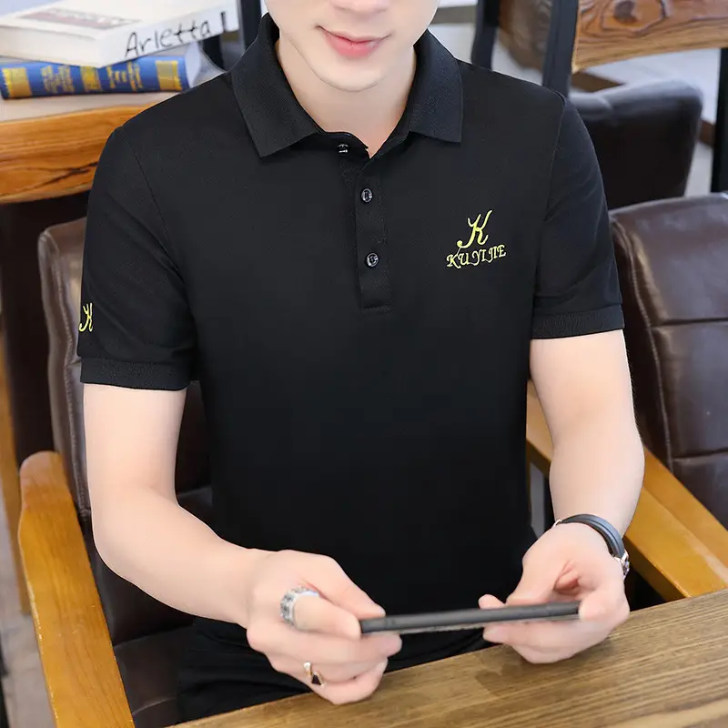 Men's 2021 Red Polo Shirt Collar Summer Casual - Image 6