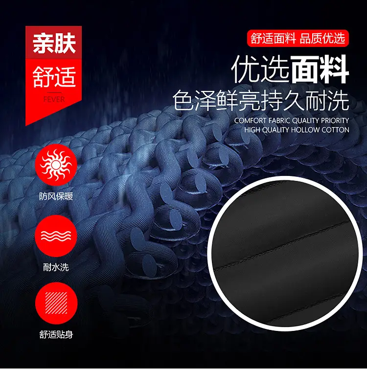 Smart Electric Heating Cotton Coat for Men Black Orange — feature 24