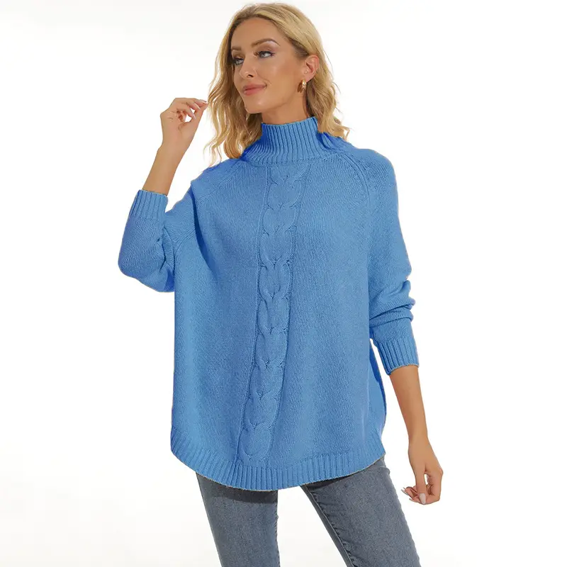 2025 Pink Turtleneck Knit Sweater Plus Size - Image 2