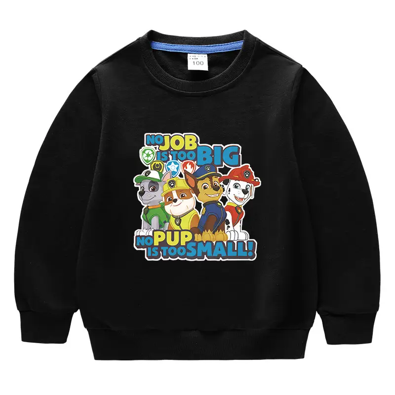 Children's Job Big Dog Cotton Sweatshirt Black 2023 - Image 8