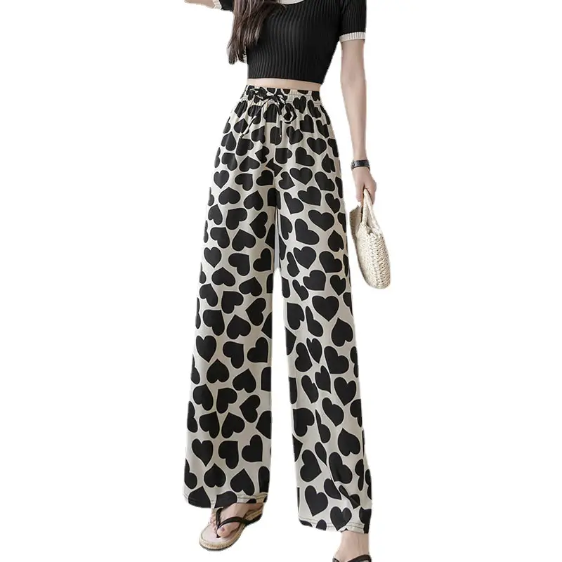 Women's Pink Tie-Dye Wide Leg Pants Summer Loose Fit - Image 22