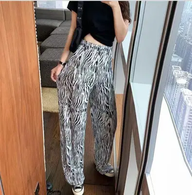 Women's Pink Tie-Dye Wide Leg Pants Summer Loose Fit - Image 11