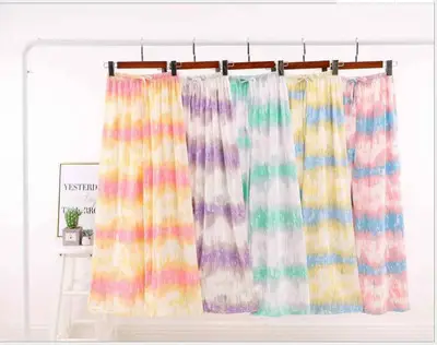 Women's Pink Tie-Dye Wide Leg Pants Summer Loose Fit - Image 12
