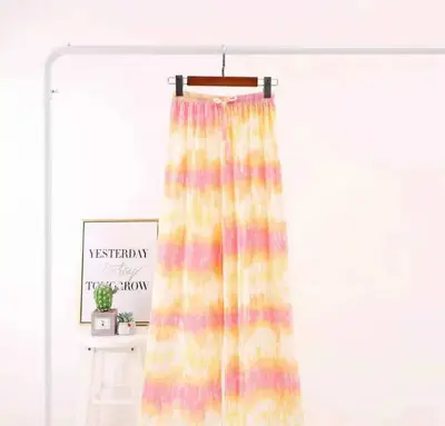 Women's Pink Tie-Dye Wide Leg Pants Summer Loose Fit - Image 15