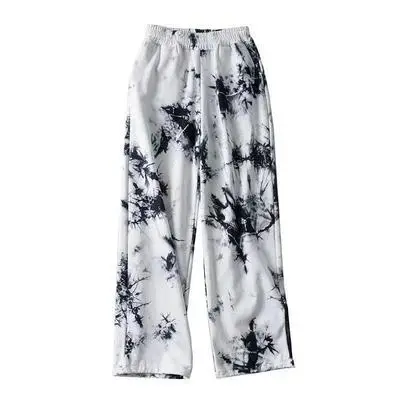 Women's Pink Tie-Dye Wide Leg Pants Summer Loose Fit - Image 7