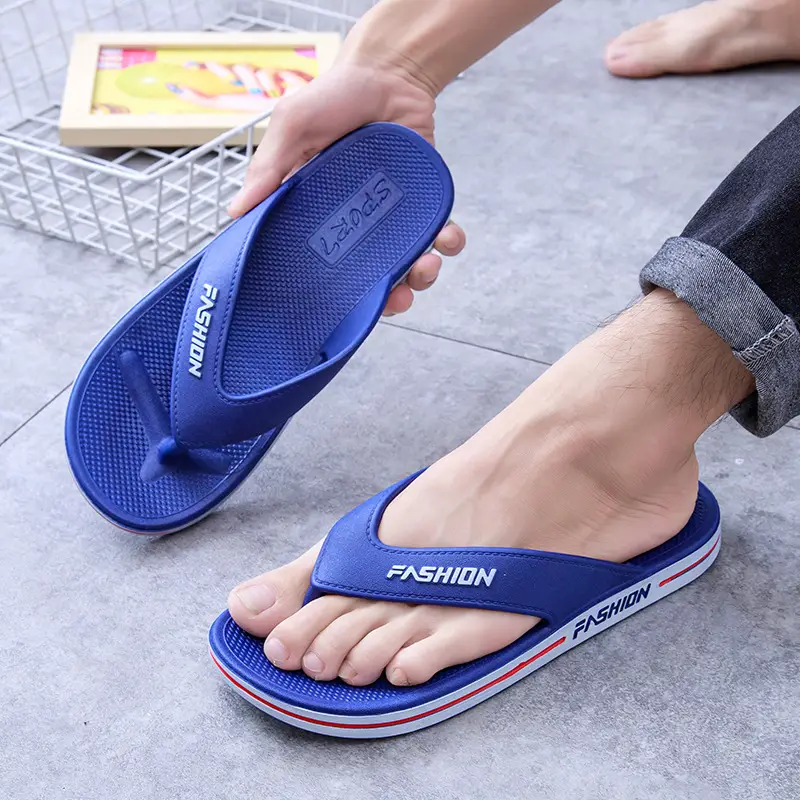 Men's Blue Fashion Flip-Flops PVC Casual Sandals