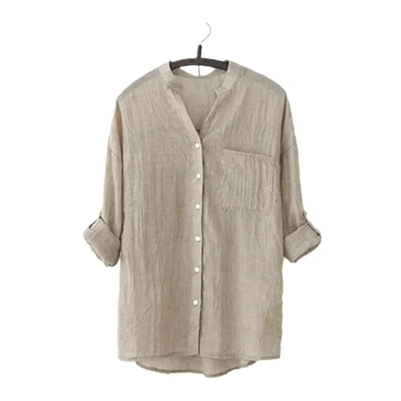 Women Linen 3Q Sleeve Shirt Shorts Set Summer - Image 10