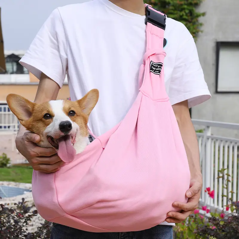 Pink Adjustable Buckle Shoulder Bag for Dog & Cat - Image 13
