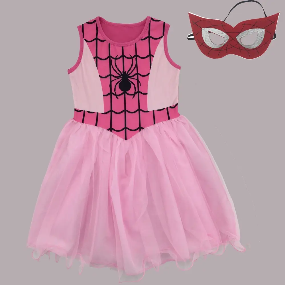 Halloween Anime Girl Pink Dress Mask Ball Costume Kids - Image 5