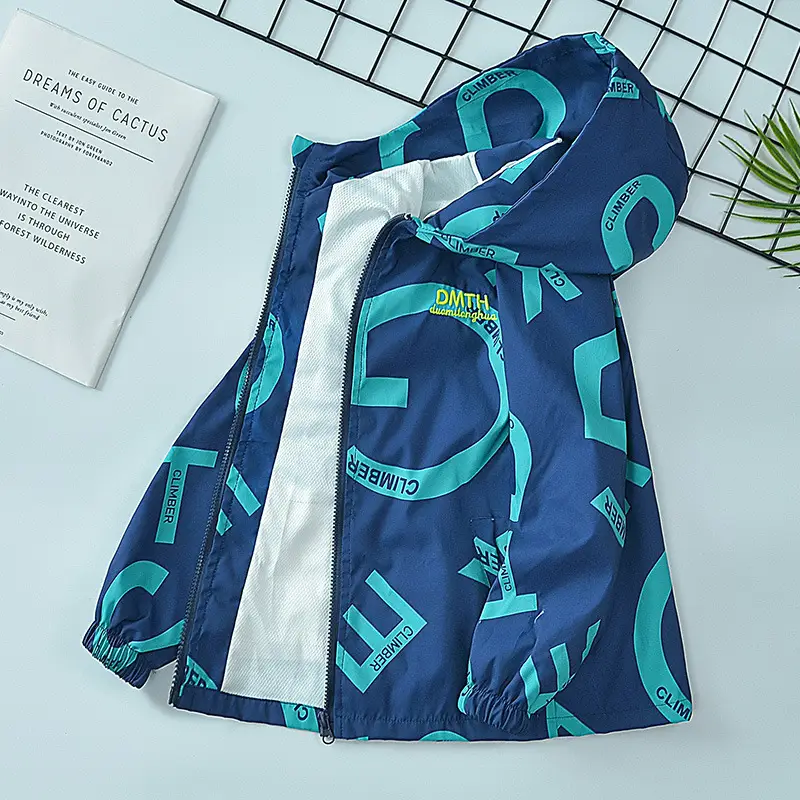 Children's Blue Windproof Jacket for Boys Spring Autumn - Image 5