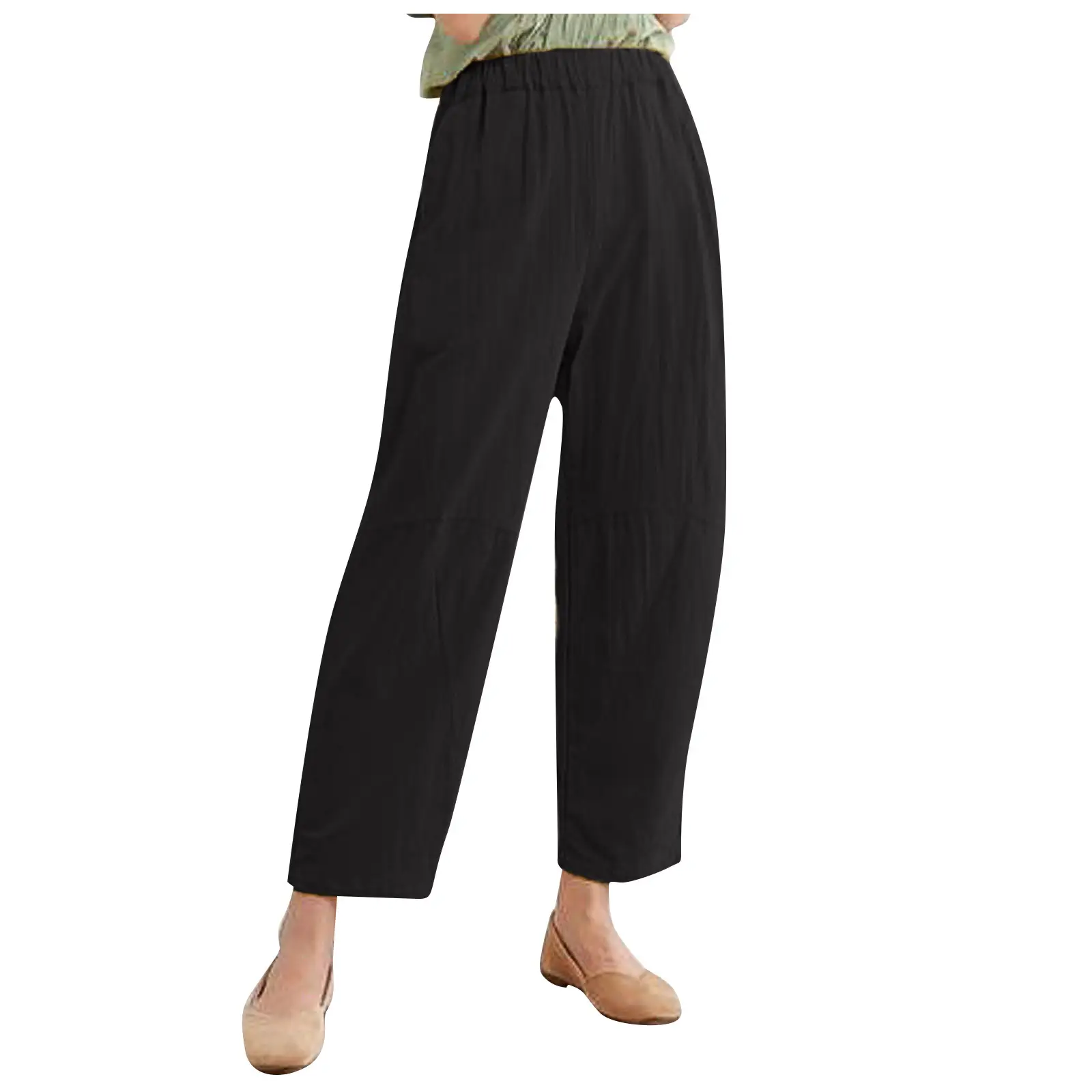 2022 Women's Loose Cotton Linen Trousers Large - Image 4