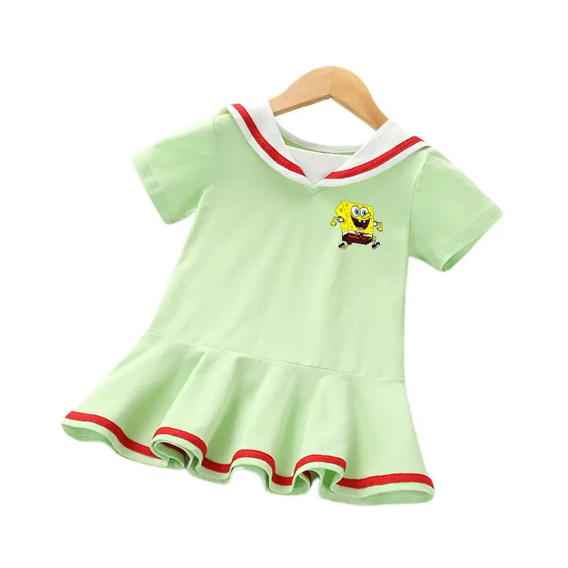 2023 Summer Korean Style Baby Dress White Pink Green - Image 3