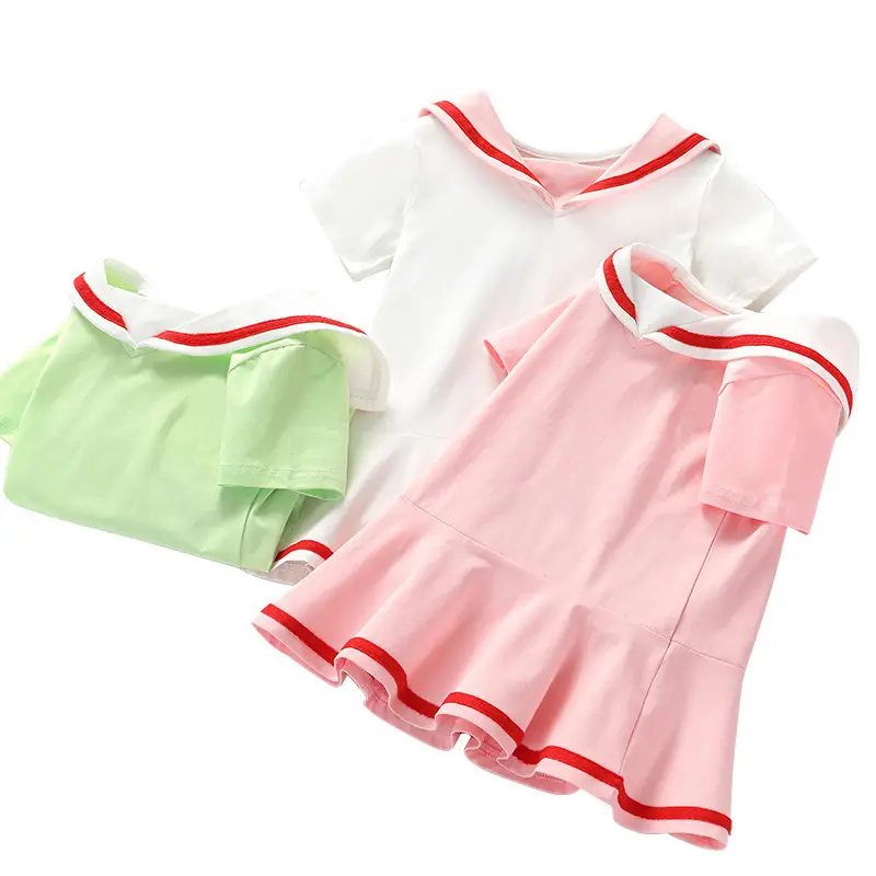 2023 Summer Korean Style Baby Dress White Pink Green - Image 5