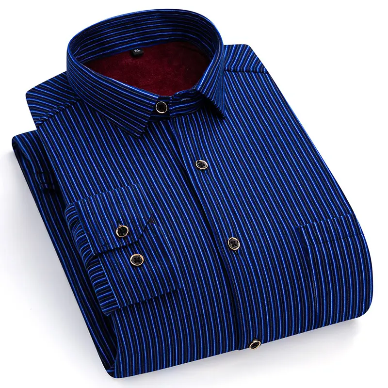 2023 Navy Blue Fleece Shirt for Men Large Size - Image 13