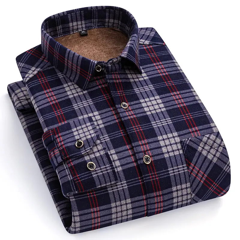 2023 Navy Blue Fleece Shirt for Men Large Size - Image 15