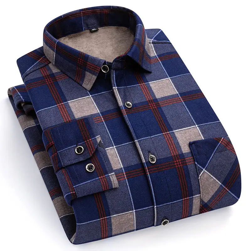 2023 Navy Blue Fleece Shirt for Men Large Size - Image 16