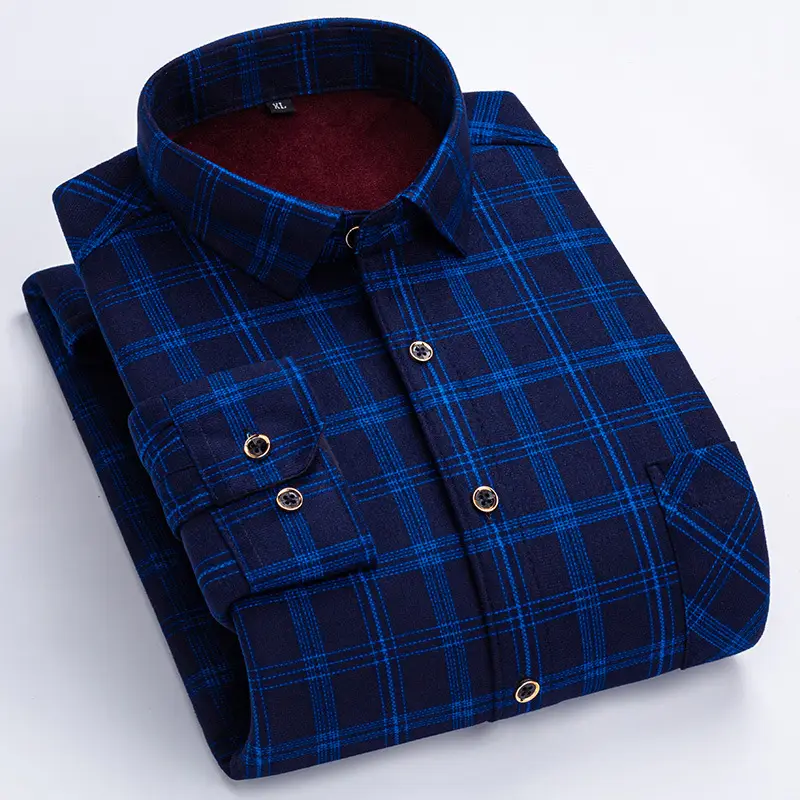 2023 Navy Blue Fleece Shirt for Men Large Size - Image 19