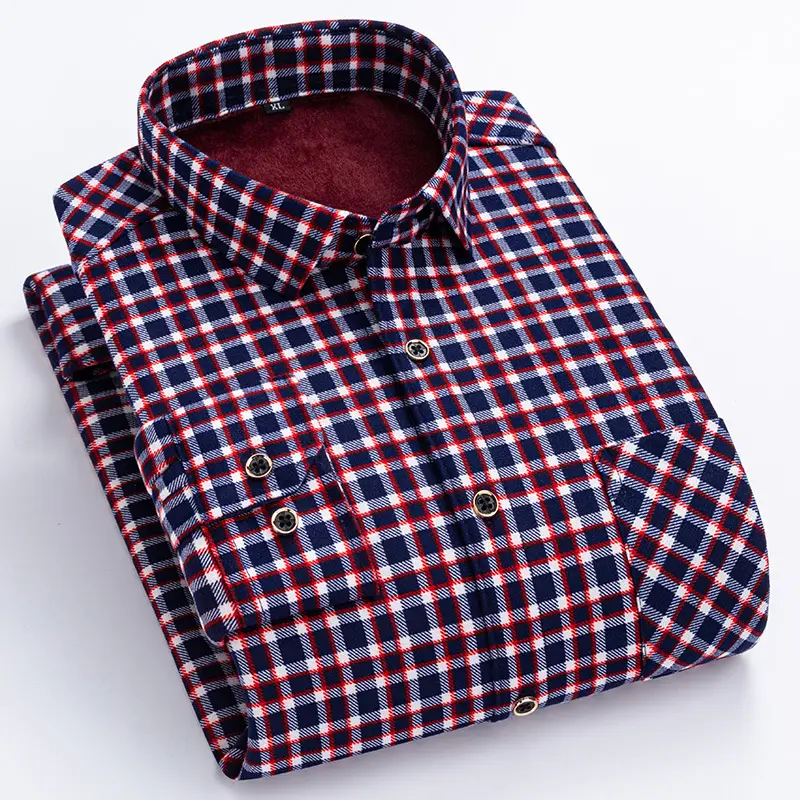2023 Navy Blue Fleece Shirt for Men Large Size - Image 2