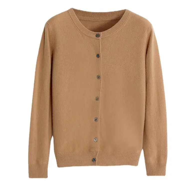 Women Blue Round Neck Cardigan Loose Coat Joker Small - Image 18
