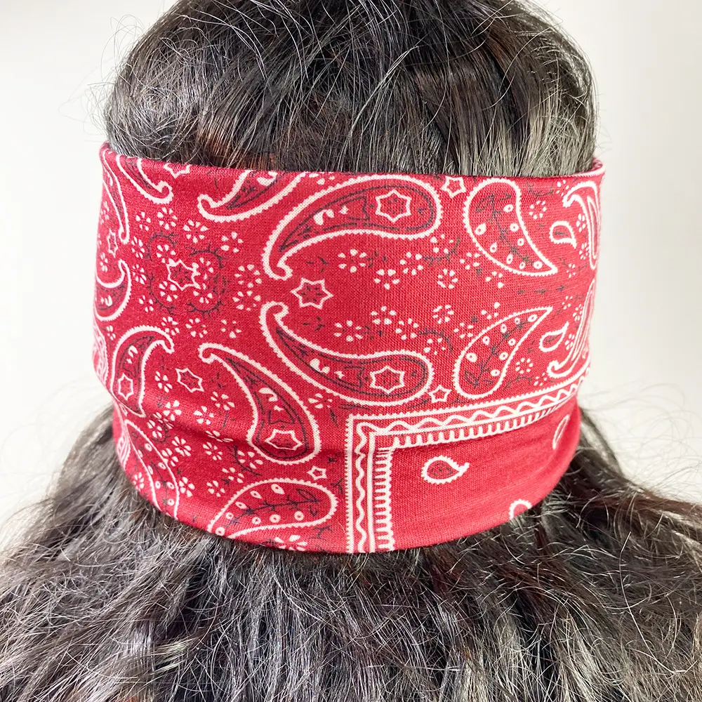 Retro Paisley Cross Hair Band Headscarf